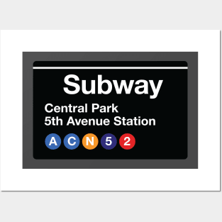 NYC Central Park Subway Sign Posters and Art